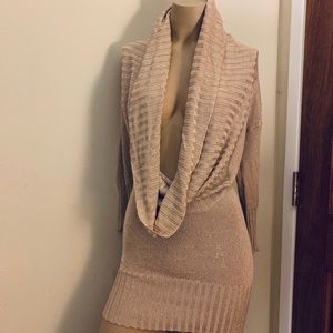 Sexy low cut cowl neck top